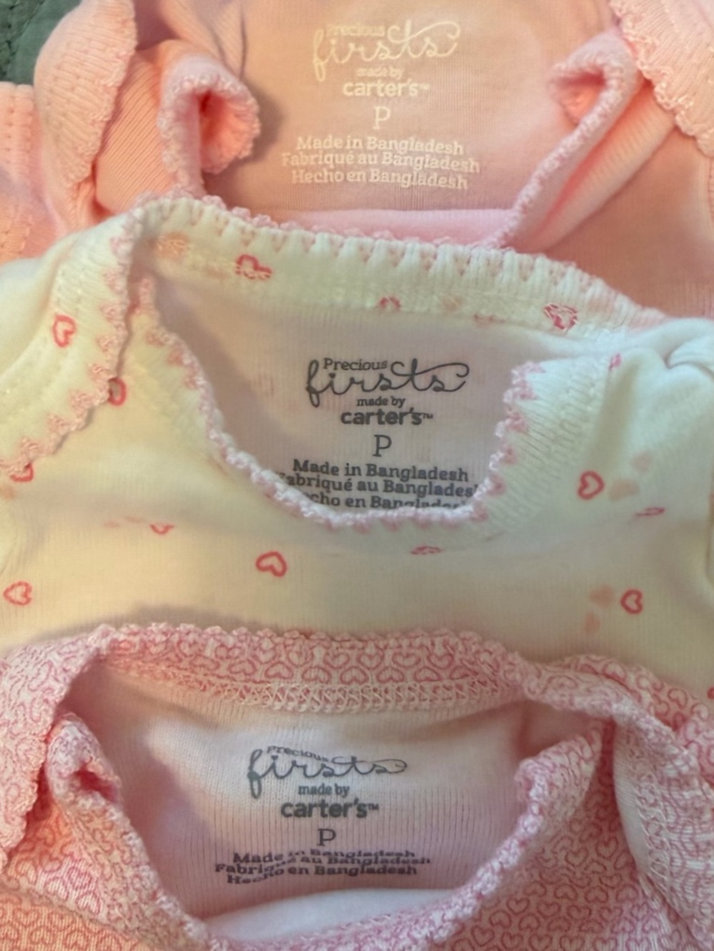 Carter's Light Pink Floral Footed One-Piece - Picture 2 of 3
